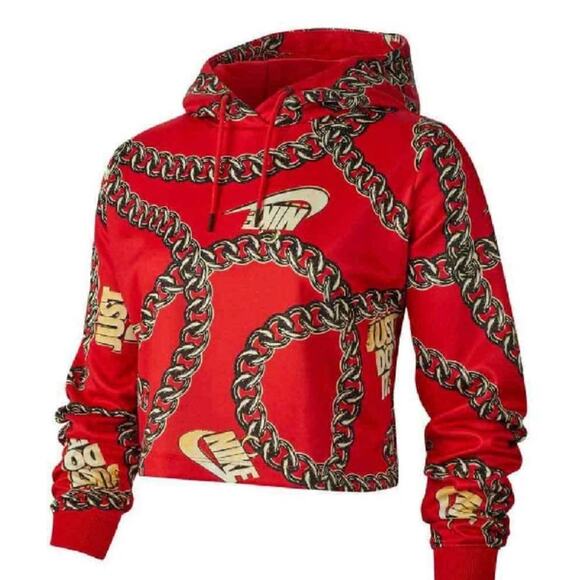 Nike Women's Red Chain Graphic Hoodie - Picture 2 of 13